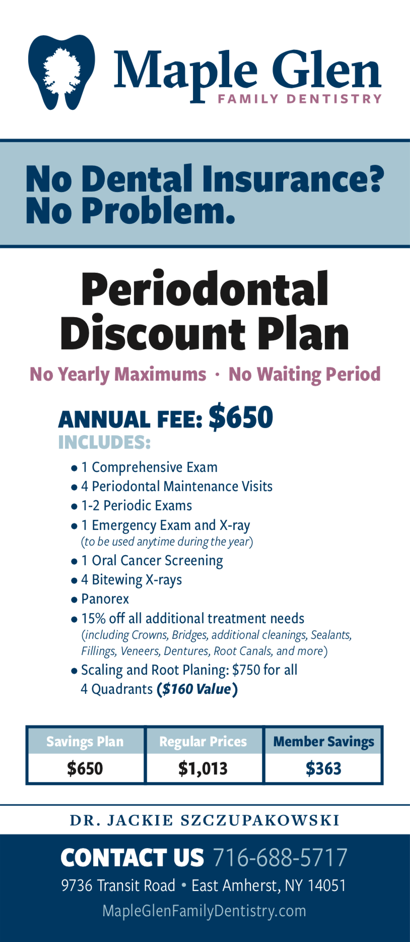 Maple Glen Family Periodontal Discount Plan
